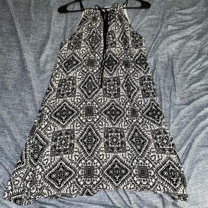 Black & White, Sleeveless, Neck-Tie, Summer Dress